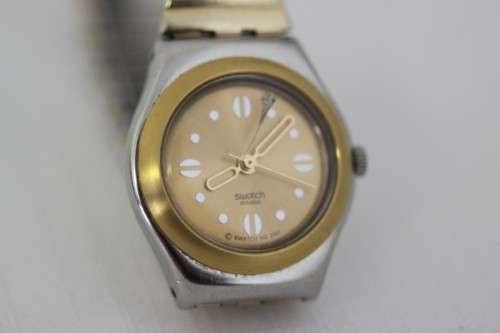 A beautiful Swiss made two-tone (Silver & gold) Swatch "Irony" ladies watch in working condition
