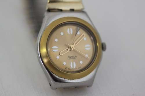 A beautiful Swiss made two-tone (Silver & gold) Swatch "Irony" ladies watch in working condition