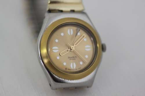 A beautiful Swiss made two-tone (Silver & gold) Swatch "Irony" ladies watch in working condition