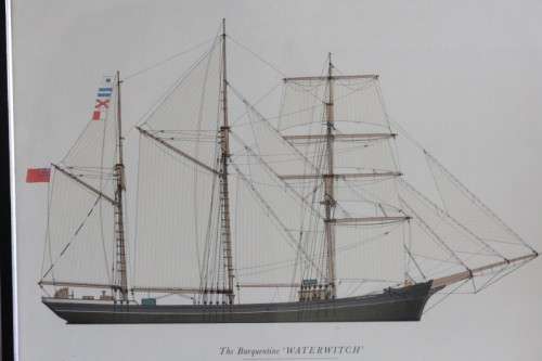Stunning "The Barquentine Waterwitch" framed print in awesome condition - RS17Sale