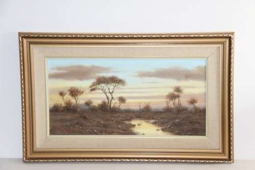 Spectacular framed and signed original Dirk Venter landscape oil on board painting - RS17Sale