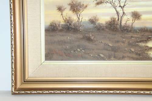Spectacular framed and signed original Dirk Venter landscape oil on board painting - RS17Sale