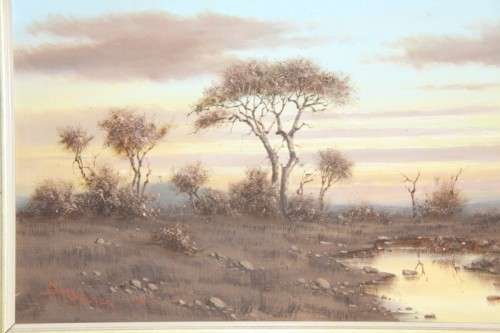 Spectacular framed and signed original Dirk Venter landscape oil on board painting - RS17Sale