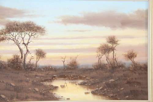Spectacular framed and signed original Dirk Venter landscape oil on board painting - RS17Sale