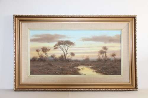 Spectacular framed and signed original Dirk Venter landscape oil on board painting - RS17Sale