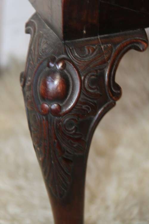 Magnificent antique ball & claw carved dining chair upholstered in a stunning teal fabric - RS17Sale