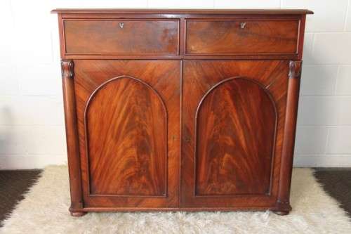 A stunning Teak cabinet with two drawers & two cupboards w/ large shelves - lovely in a home/ office