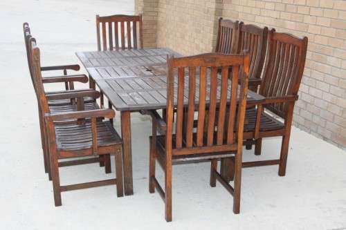 An awesome Garden Pro solid wooden 8-seater garden/ patio set including 8x armchairs & extend table