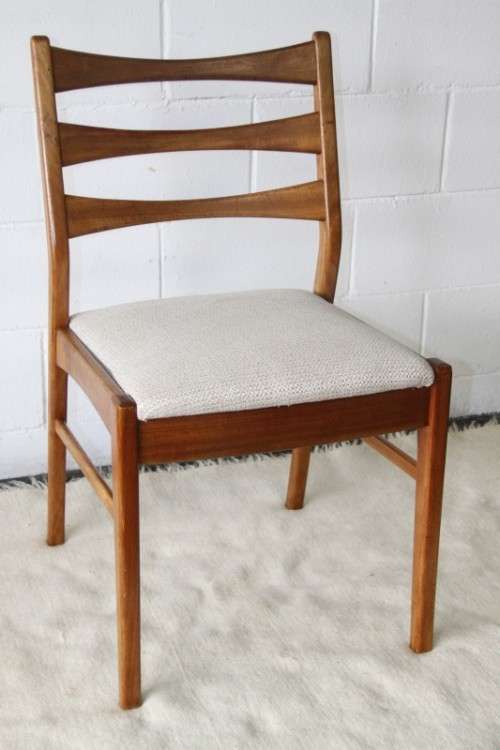 Two awesome "ladder back" dining chairs w upholstered seats, perfect for extra seating - price/chair