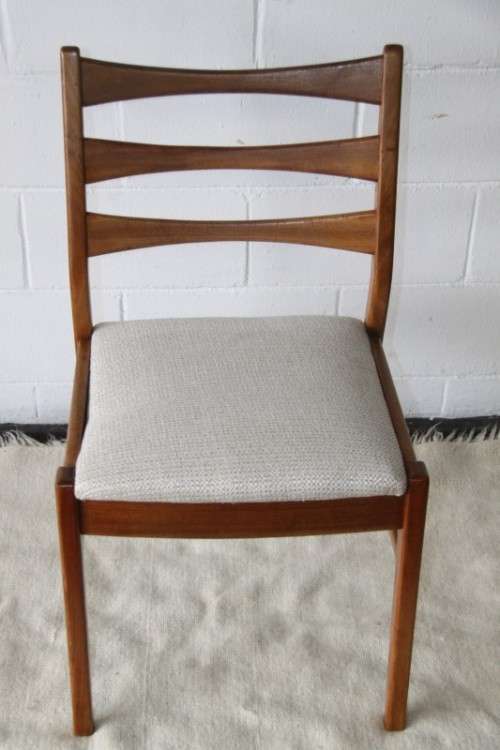 Two awesome "ladder back" dining chairs w upholstered seats, perfect for extra seating - price/chair