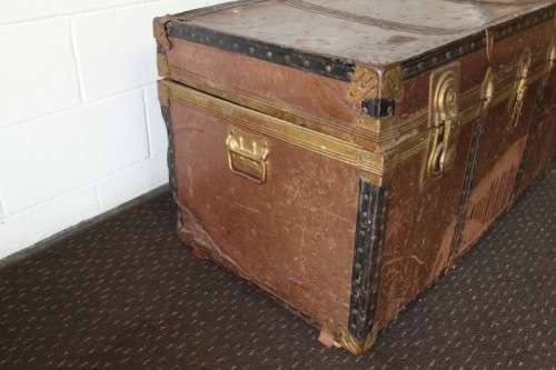 A wonderful large vintage travel/ storage trunk - ideal for extra storage in the house