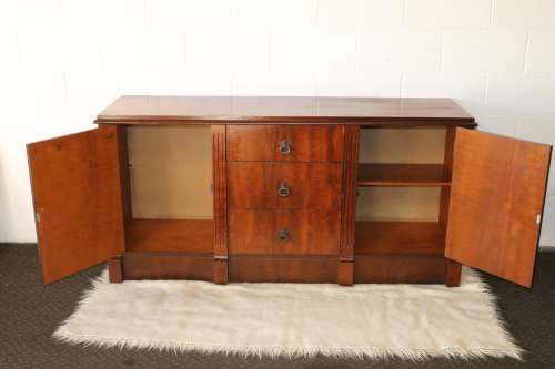 Stunning teak side server with loads of space w/ cutlery drawers & ornate handles
