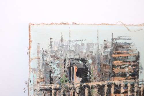 A striking oil on board signed painting of a French street scene - amazing, vibrant art