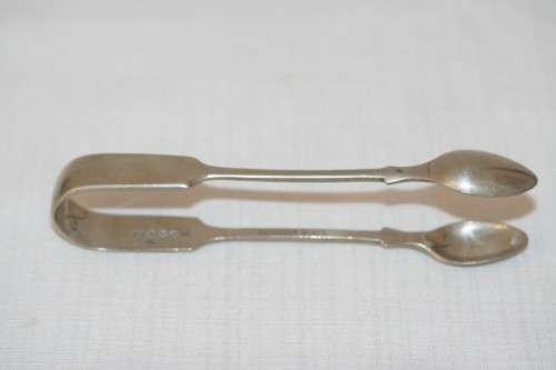 A stunning antique stamped Daniel & Arter Brazilian Silver sugar tongs in great condition - RS17Sale