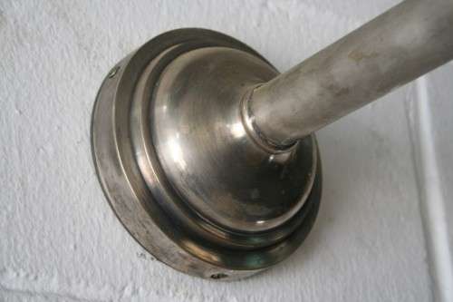 Three superb "old school" brushed steel outdoor wall mounted street wall lights - Price/ light