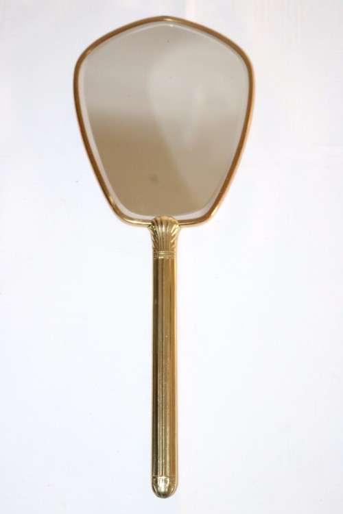 A wonderfully elegant vintage hand mirror with bevelled glass in great condition - RS17Sale