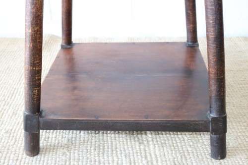 Wonderful stylish antique solid Oak occasional table w/ a glass top; lovely in an office - RS17Sale