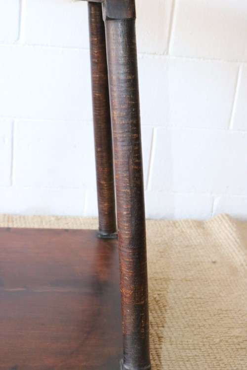 Wonderful stylish antique solid Oak occasional table w/ a glass top; lovely in an office - RS17Sale