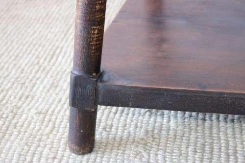 Wonderful stylish antique solid Oak occasional table w/ a glass top; lovely in an office - RS17Sale