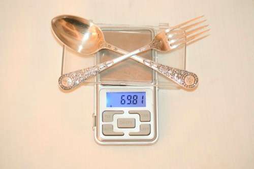 A magnificent antique hallmarked sterling silver "James Dixon & Sons" boxed fork and spoon set