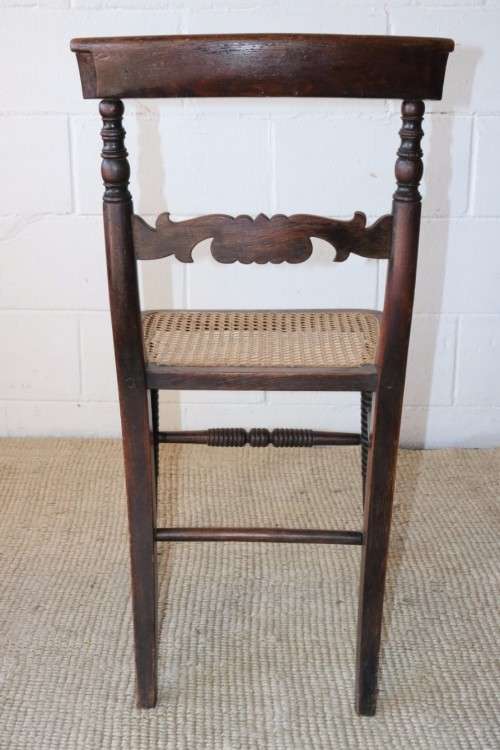 Four stunning antique wicker and oak dining chairs with spectacular carvings - price/chair