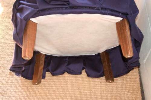 A wonderful upholstered button-back ladies skirted vanity chair in great condition - RS17Sale