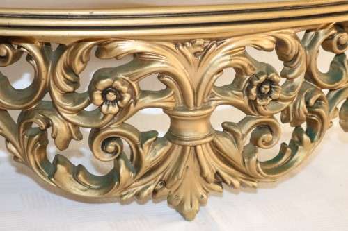 Incredible moulded wall mirror & matching shelf w/ gilding & ornate ormolu style detailing- RS17Sale