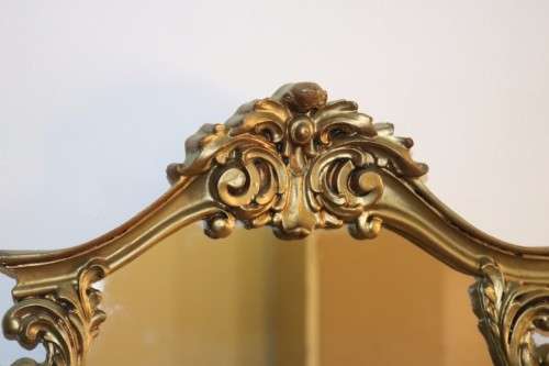 Incredible moulded wall mirror & matching shelf w/ gilding & ornate ormolu style detailing- RS17Sale