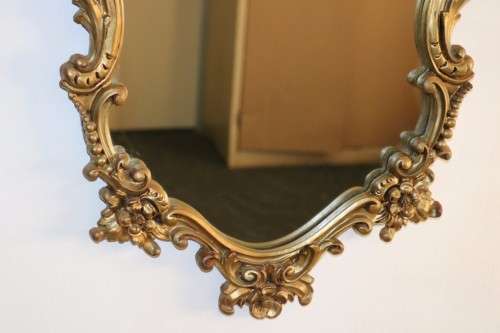 Incredible moulded wall mirror & matching shelf w/ gilding & ornate ormolu style detailing- RS17Sale