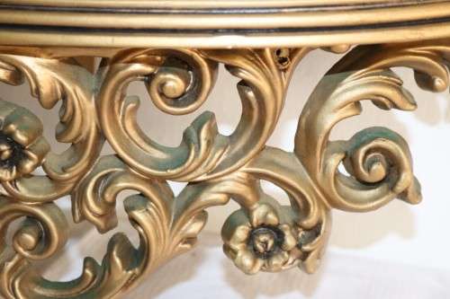 Incredible moulded wall mirror & matching shelf w/ gilding & ornate ormolu style detailing- RS17Sale