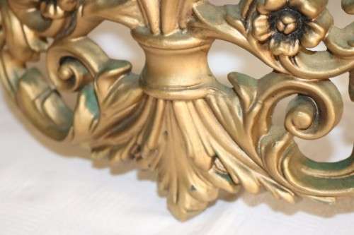 Incredible moulded wall mirror & matching shelf w/ gilding & ornate ormolu style detailing- RS17Sale