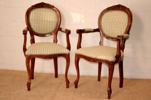 8x magnificent solid mahogany dining chairs incl. 2x carvers & 6x comfortable chairs - price/chair