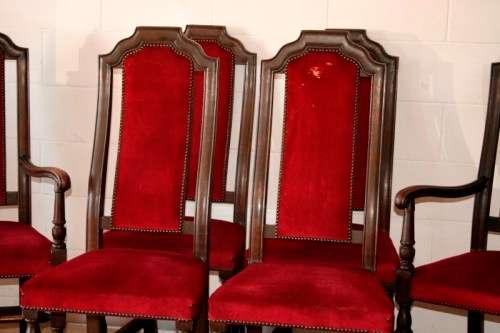 **RS17** Set of 6x stunning Victorian English oak high-back dining chairs incl 2x carver chairs