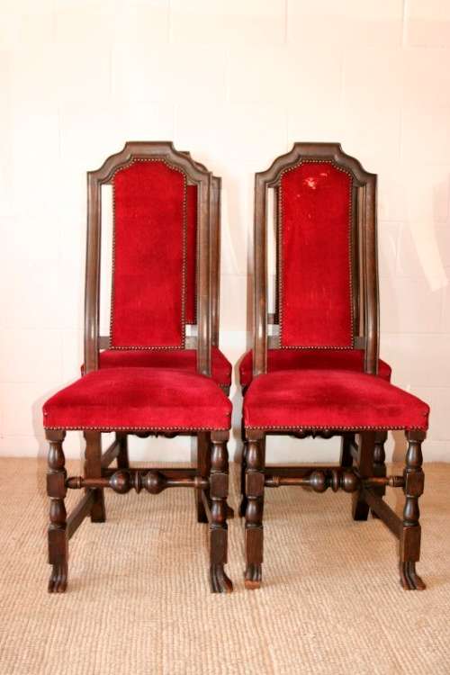 **RS17** Set of 6x stunning Victorian English oak high-back dining chairs incl 2x carver chairs