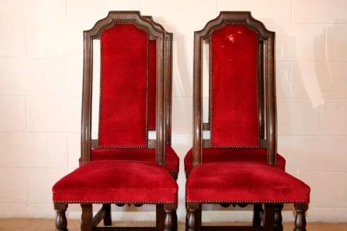 **RS17** Set of 6x stunning Victorian English oak high-back dining chairs incl 2x carver chairs