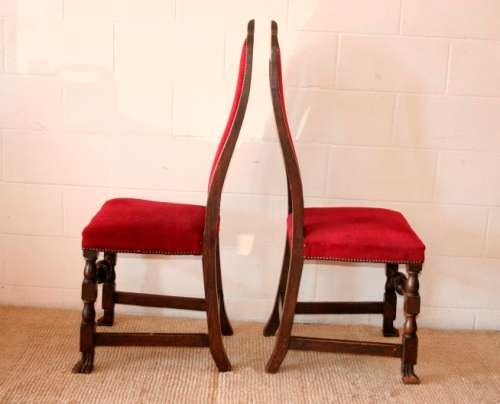 **RS17** Set of 6x stunning Victorian English oak high-back dining chairs incl 2x carver chairs