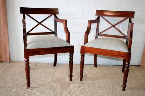 2x original Hans v/d Merwe mahogany Georgian style carver chairs, perfect visitor chair! price/chair