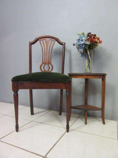 A wonderful vintage Hepplewhite revival occasional chair with an upholstered seat - lovely