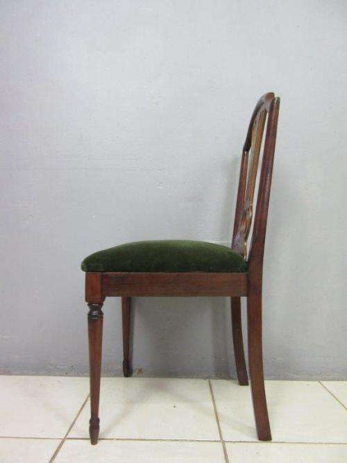 A wonderful vintage Hepplewhite revival occasional chair with an upholstered seat - lovely