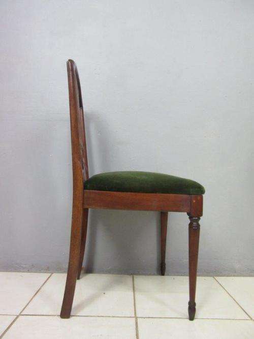 A wonderful vintage Hepplewhite revival occasional chair with an upholstered seat - lovely