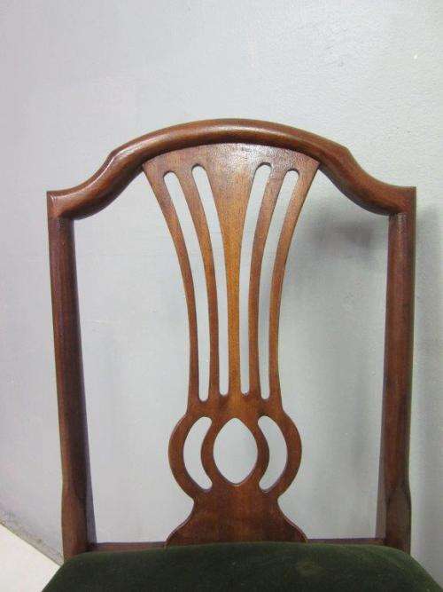 A wonderful vintage Hepplewhite revival occasional chair with an upholstered seat - lovely