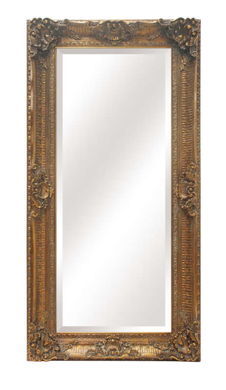A magnificent HUGE (184cm x 93) bevelled glass ornate gold gilded dress/ buffet mirror - RS17M