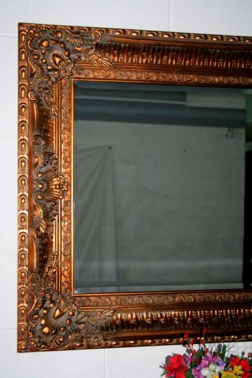 A magnificent HUGE (184cm x 93) bevelled glass ornate gold gilded dress/ buffet mirror - RS17M