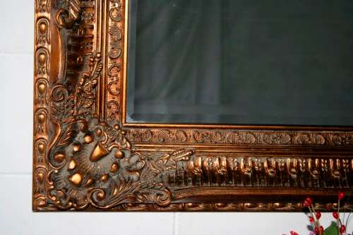 A magnificent HUGE (184cm x 93) bevelled glass ornate gold gilded dress/ buffet mirror - RS17M
