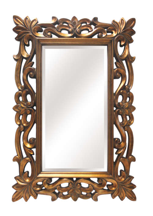 Incredibly stylish LARGE "antique gold" moulded bevelled glass wall mirror - 178cm x 119cm - RS17M