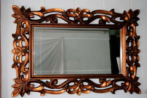 Incredibly stylish LARGE "antique gold" moulded bevelled glass wall mirror - 178cm x 119cm - RS17M