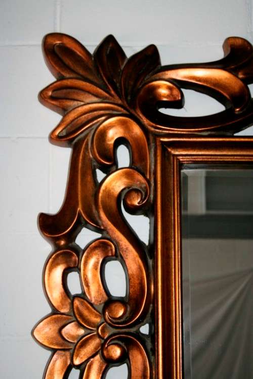 Incredibly stylish LARGE "antique gold" moulded bevelled glass wall mirror - 178cm x 119cm - RS17M