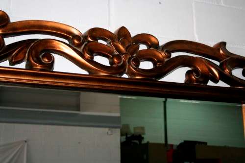 Incredibly stylish LARGE "antique gold" moulded bevelled glass wall mirror - 178cm x 119cm - RS17M