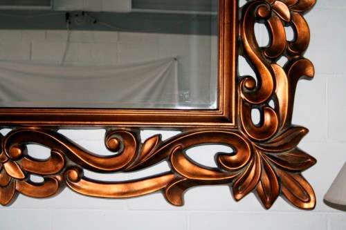 Incredibly stylish LARGE "antique gold" moulded bevelled glass wall mirror - 178cm x 119cm - RS17M