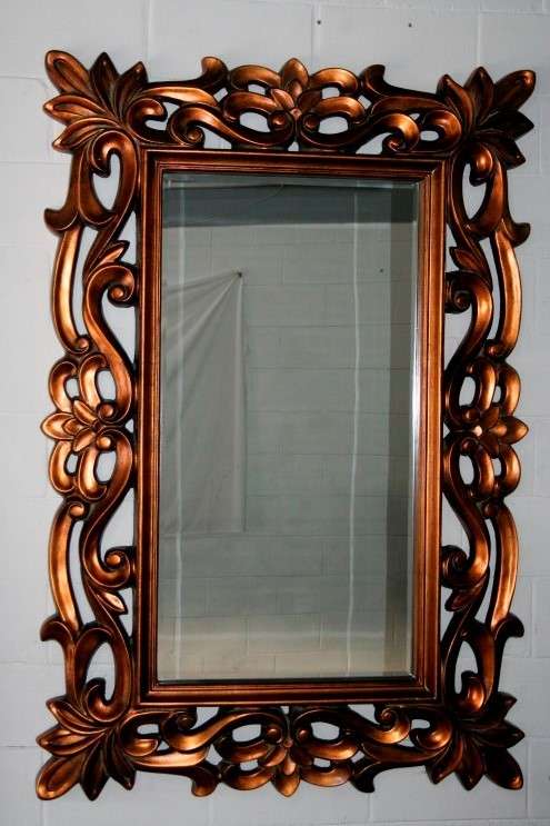 Incredibly stylish LARGE "antique gold" moulded bevelled glass wall mirror - 178cm x 119cm - RS17M